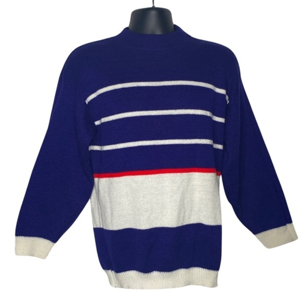 Breeze Striped Sweater (Size:L, Color:Blue/White/Red) - Picture 1 of 3